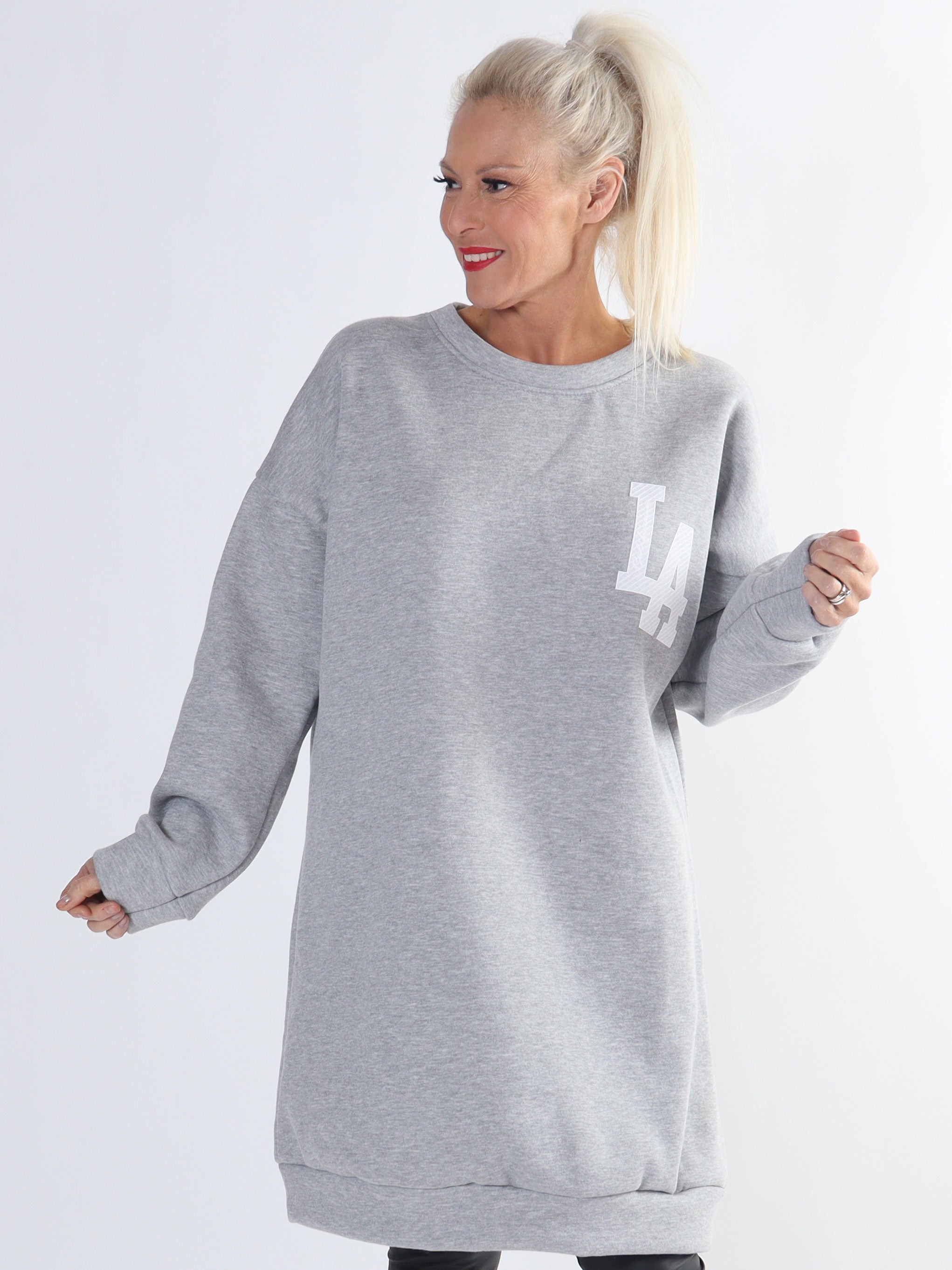 Maida - Lang sweatshirt med LA tryk foran og bagved